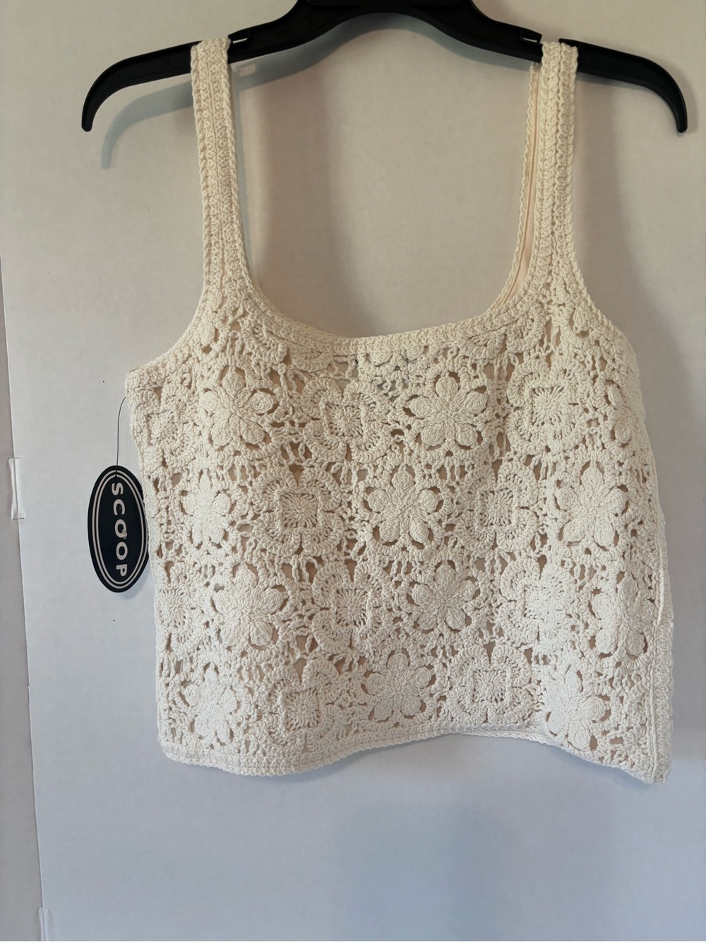 Cream Crochet Tank Top - Women's Sleeveless Knit